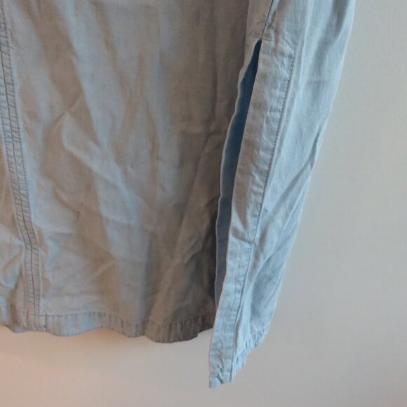 J. JILL Light Denim Maxi Chambray Dress Coastal Lagenlook Minimalist Size XL P - Picture 13 of 15